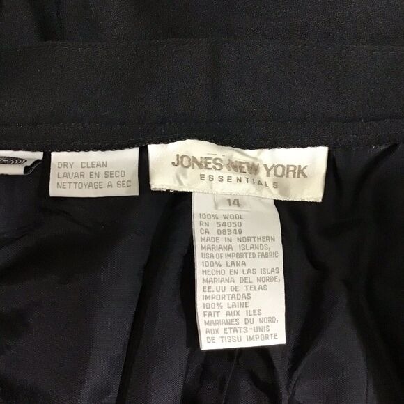 Jones New York Essentials Womens 14 Dress Pants Black Trousers Slit Pockets Wool - Picture 3 of 7
